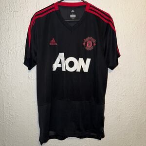 Manchester United AON Adidas Climacool Soccer Football Jersey L